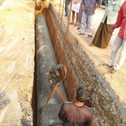 914mm MS pipe laying at Nalanchira MC road