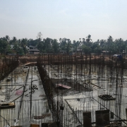 Reinforcement work in filter house side wall