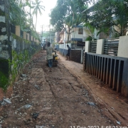 Road compacted and levelled with GSB layer