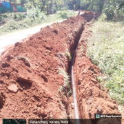 Distribution pipe laying