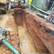 Presence of ground water at 1118mm MS pipe laying location near Peroorkada