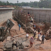 Bypass channel: Column (10nos) concreting ongoing