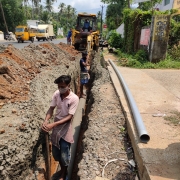 pipe line laying work  progress