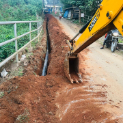 Pipe laying on progress