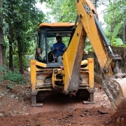 Road restoration work in progress at nanithirikal
