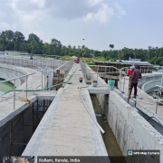 Hand rail fixing in bypass channel