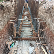 Concreting of wall and haunch  for base slab of external drain  