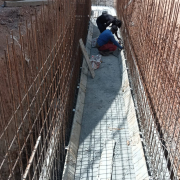 Shuttering work of haunch for base slab of drain near north west side of aerator