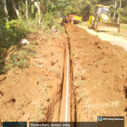 Distribution pipe laying