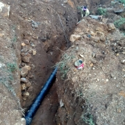 Pipe laying in progress