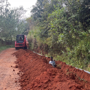 Pipe laying on progress