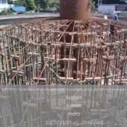 Cascade aerator: Shuttering for dome slab in progress