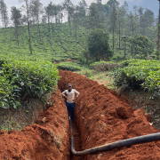 Pipe laying on progress