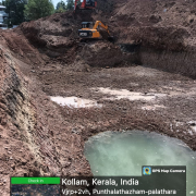 Earthwork excavation for detention pond 