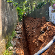 Pipe laying on progress