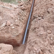 90mm pvc pipe laying work progressing