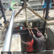 1.7 X 1.5 sluice gate erection ongoing in raw water channel