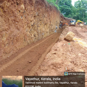 Digging of trench for retaining wall Going on