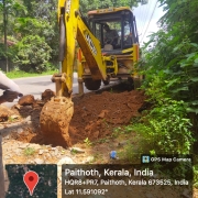 Earth excavation Bend concrete work in progress at koothali 2/6