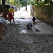 Road concreting work progressing at Nanthirikkal.