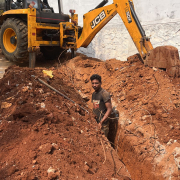 Pipe laying on progress