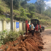 Pipe laying on progress