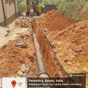 Pipe line laying work in progress