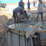 Concreting of cast insiturl rcc top slab of drain near chlorine building at ch:180m