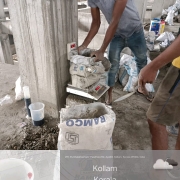 Filter house-Weigh batching for 9th bed precast slab support