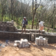 Compound wall block work is in progress