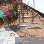 Rebar work for footing in clear water channel