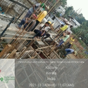 Concreting of clear water channel side wall