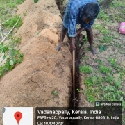 Trench excavation at ward 2 of vatanappally