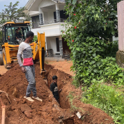 Pipe laying on progress