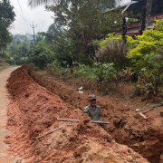 Pipe laying on progress