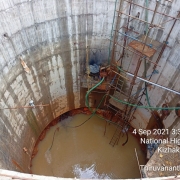 Raw water well Bottom PCC completed and Steel work for RCC started