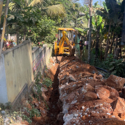 Pipe laying on progress