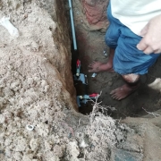 Trench for taking connection