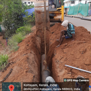300mm DI pipe laying at Rajankavala to arunnoottimangalam road	