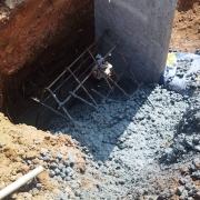Anchor block construction at 600mm DI pipe bend