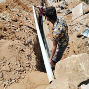 Laying of 350 mm DI pipe in progress ANAKKAYAM-IRUMBHUZHI road
