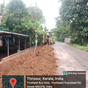 (487) 90mm HDPE pipe laying @ THOTTIPAL Kurumali PWD road (opposite side)