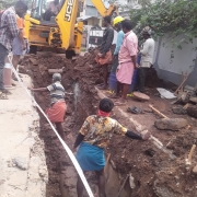 gap connection works going on  near paaris road