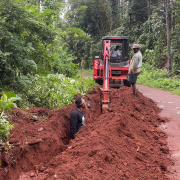 Pipe laying on progress