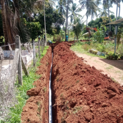 90mm PVC 6kg pipe laying work is in progress