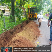 chettikkulagara (ward-16)  Kannamangalam mahadeva temple road  Road side : left side  Pipe : 90 mm pvc No of pipes laid: 40