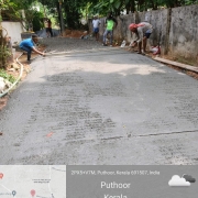 Road concrete in progress at pazhavara NSS road