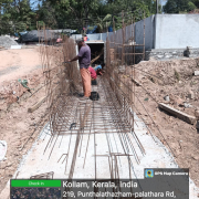 Rebar work for storm water drain near east side of admin building from ch:30m