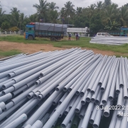 pvc pipes stacked at site