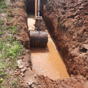 Trenching for pipelines HDPE